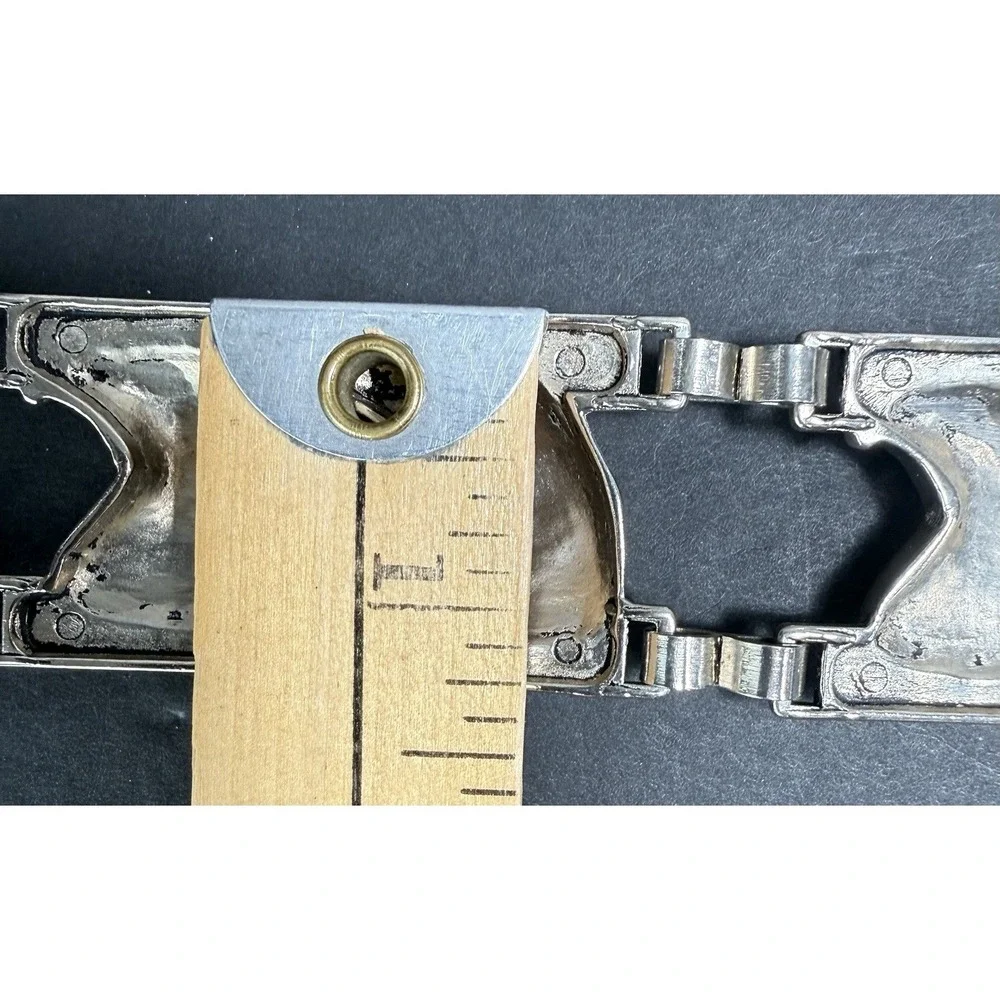 American Eagle Head Metal Link Leather Adjustable Belt #2304‎ Size Small